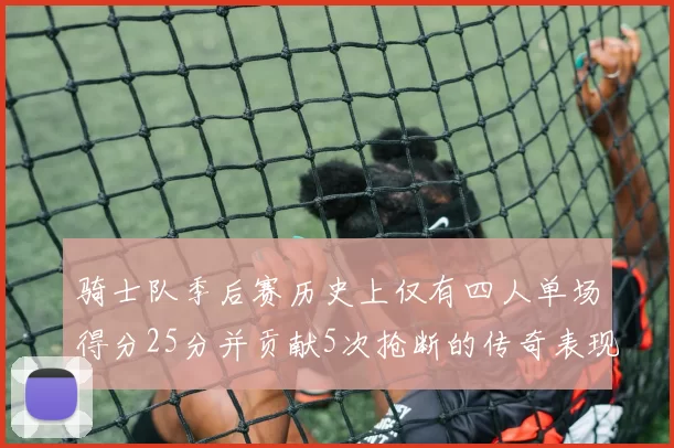 骑士队季后赛历史上仅有四人单场得分25分并贡献5次抢断的传奇表现